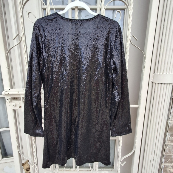 Anna-Kaci Black Sequin Embellished Open Front Sequin Jacket Women Size Medium - Picture 7 of 16